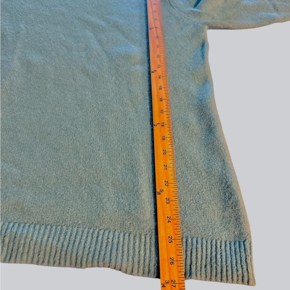 J Jill Sweater Size Medium Aqua Blue Long Sleeve Mock Neck Relaxed Fit Soft - Picture 11 of 12